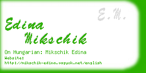 edina mikschik business card